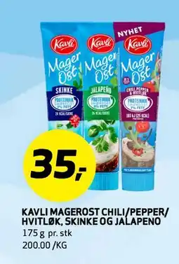 Bunnpris KAVLI MAGEROST CHILI/PEPPER/ HVITLØK, SKINKE OG JALAPENO tilbud