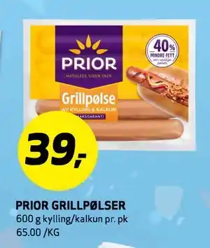 Bunnpris PRIOR GRILLPØLSER tilbud