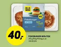 Bunnpris FISKEBURGER 86% FISK tilbud