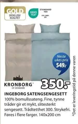 JYSK INGEBORG SATENGSENGESETT tilbud