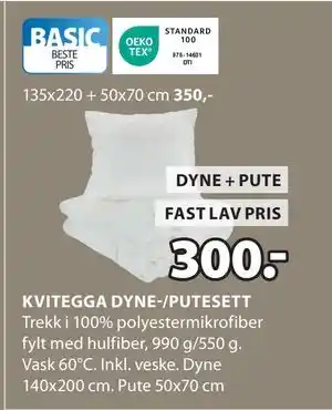 JYSK KVITEGGA DYNE-/PUTESETT tilbud