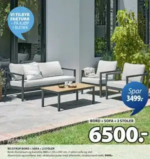 JYSK BEJSTRUP BORD + SOFA + 2 STOLER tilbud