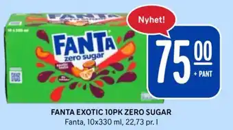 Rema 1000 FANTA EXOTIC 10PK ZERO SUGAR tilbud