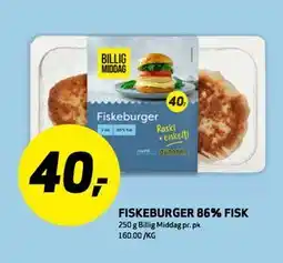 Bunnpris Fiskeburger 86% Fisk tilbud