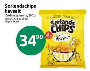 Joker Sørlandschips havsalt tilbud