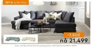 Skeidar Boston U-sofa tilbud