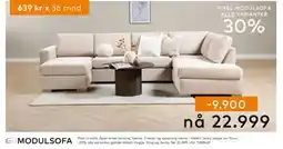 Skeidar Pixel U-sofa tilbud