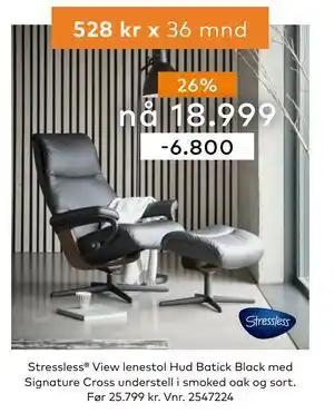 Skeidar Stressless View lenestol tilbud