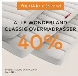 Skeidar WONDERLAND CLASSIC OVERMADRASSER tilbud