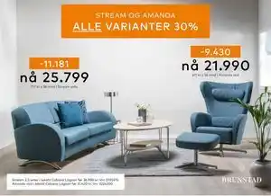 Skeidar Stream sofa tilbud