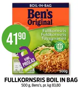 Kiwi FULLKORNSRIS BOIL IN BAG tilbud