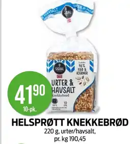 Kiwi HELSPRØTT KNEKKEBRØD tilbud
