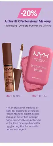 VITA Alt fra NYX Professional Makeup Tigjengelig i utvalgte butikker og VITA.no tilbud