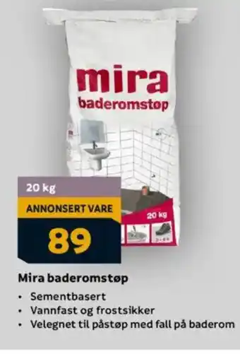 Megaflis Mira baderomstøp tilbud