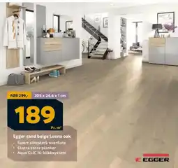 Megaflis Egger sand beige Luena oak tilbud