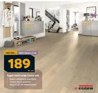 Megaflis Egger sand beige Luena oak tilbud