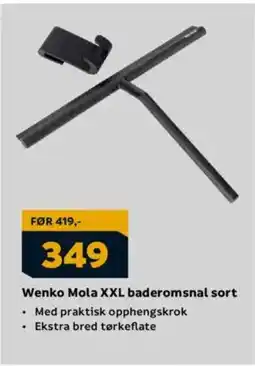 Megaflis Wenko Mola XXL baderomsnal sort tilbud