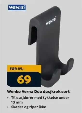 Megaflis Wenko Verna Duo dusjkrok sort tilbud