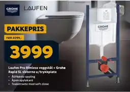 Megaflis Laufen Pro Rimless veggskål + Grohe tilbud