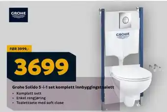 Megaflis Grohe Solido 5-i-1 set komplett innbyggingstoalett tilbud