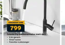 Megaflis Celeste Ely kjøkkenarmatur matt sort tilbud