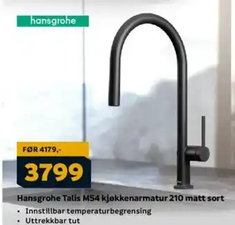 Megaflis Hansgrohe Talis M54 kjøkkenarmatur 210 matt sort tilbud