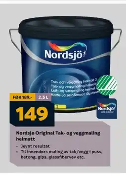 Megaflis Nordsjø Original Tak- og veggmaling helmatt tilbud