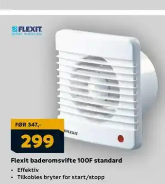 Megaflis Flexit baderomsvifte 100F standard tilbud