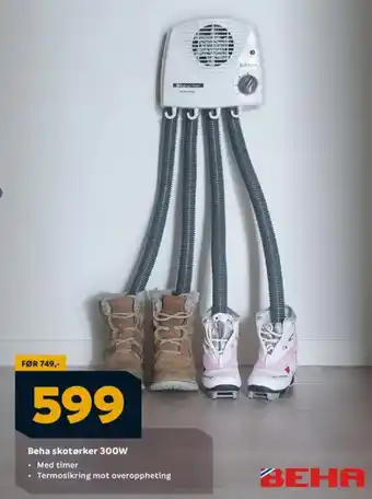 Megaflis Beha skotørker 300W tilbud