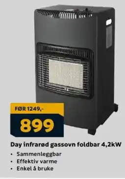 Megaflis Day infrarød gassovn foldbar 4,2kW tilbud