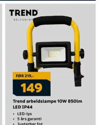 Megaflis Trend arbeidslampe 10W 850lm tilbud