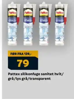 Megaflis Pattex silikonfuge sanitet hvit/ grå/lys grå/transparent tilbud