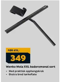 Megaflis Wenko Mola XXL baderomsnal sort tilbud