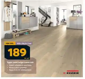 Megaflis Egger sand beige Luena oak tilbud