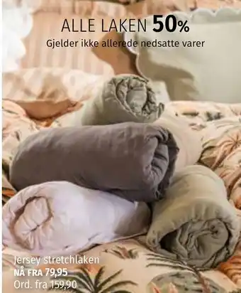 Nille Jersey stretchlaken tilbud