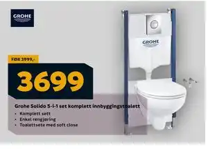 Megaflis Grohe Solido 5-i-1 set komplett innbyggingstoalett tilbud