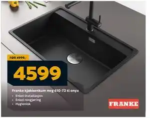 Megaflis Franke kjøkkenkum mrg 610-72 tl onyx tilbud