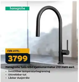 Megaflis Hansgrohe Talis M54 kjøkkenarmatur 210 matt sort tilbud