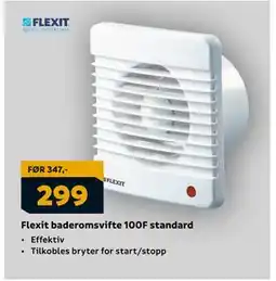 Megaflis Flexit baderomsvifte 100F standard tilbud