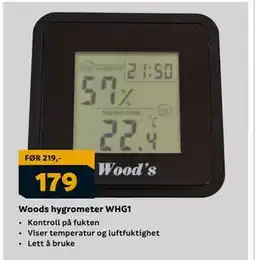 Megaflis Woods hygrometer WHG1 tilbud