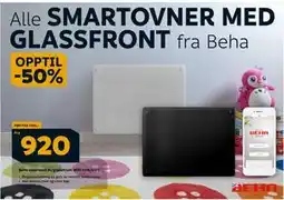 Megaflis Beha smartovn m/glassfront WiFi hvit/sort tilbud