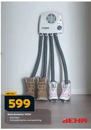 Megaflis Beha skotørker 300W tilbud