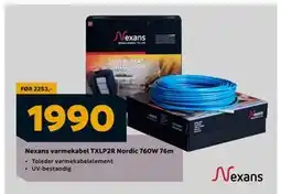 Megaflis Nexans varmekabel TXLP2R Nordic 760W 76m tilbud