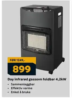 Megaflis Day infrarød gassovn foldbar 4,2kW tilbud