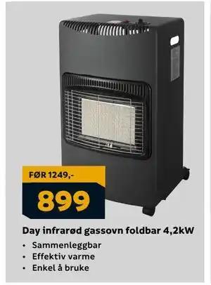 Megaflis Day infrarød gassovn foldbar 4,2kW tilbud