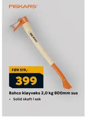 Megaflis Bahco kløyvøks 2,0 kg 800mm sus tilbud