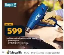 Megaflis Rapid varmluftspistol R1800 inkl. tilbehør tilbud