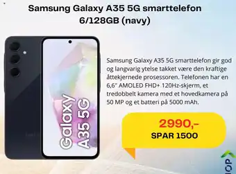 Elkjøp Samsung Galaxy A35 5G smarttelefon 6/128GB (navy) tilbud