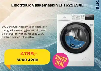 Elkjøp Electrolux Vaskemaskin EFI622E94E tilbud