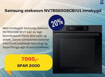 Elkjøp Samsung stekeovn NV7B56508CB/U1 innebygd tilbud